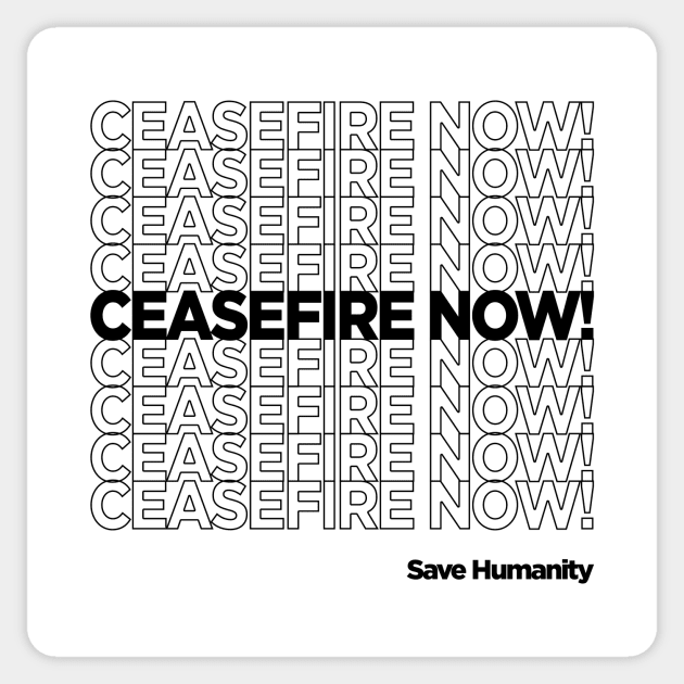 CEASEFIRE NOW! Sticker by Gemini Chronicles